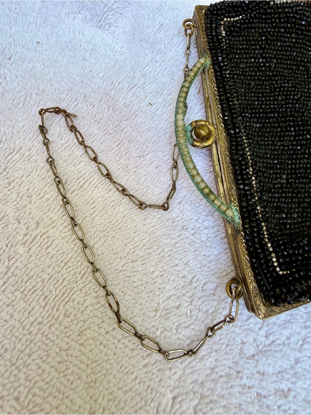 Antique Art Deco Waves Purse Steel Cut Beads Design - Picture 4 of 6